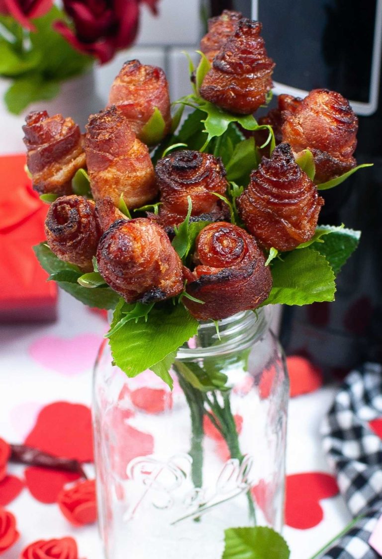 Air Fryer Bacon Roses