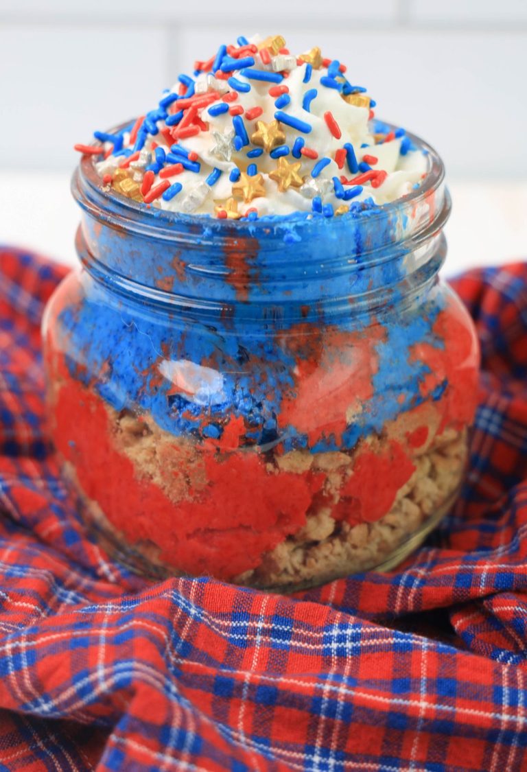 No Bake Patriotic Cheesecake Jars