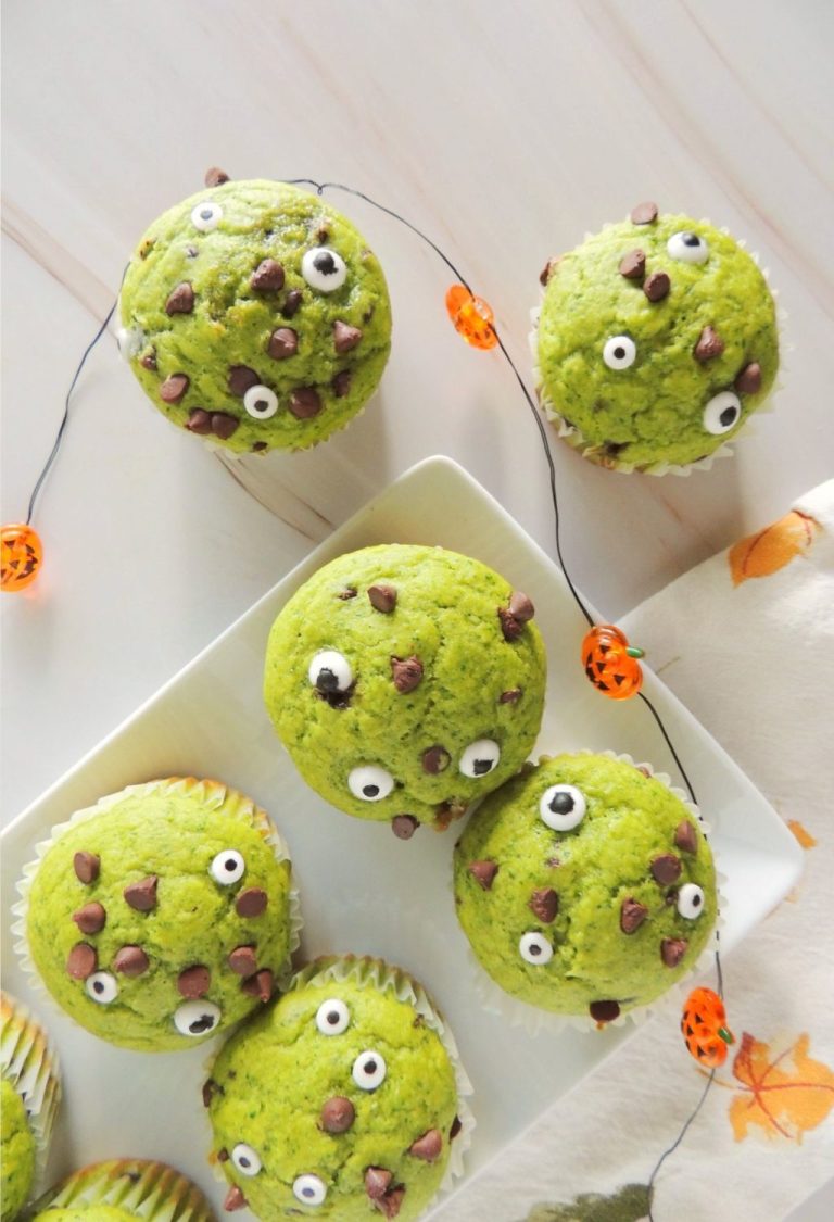 Halloween Spinach Monster Muffins