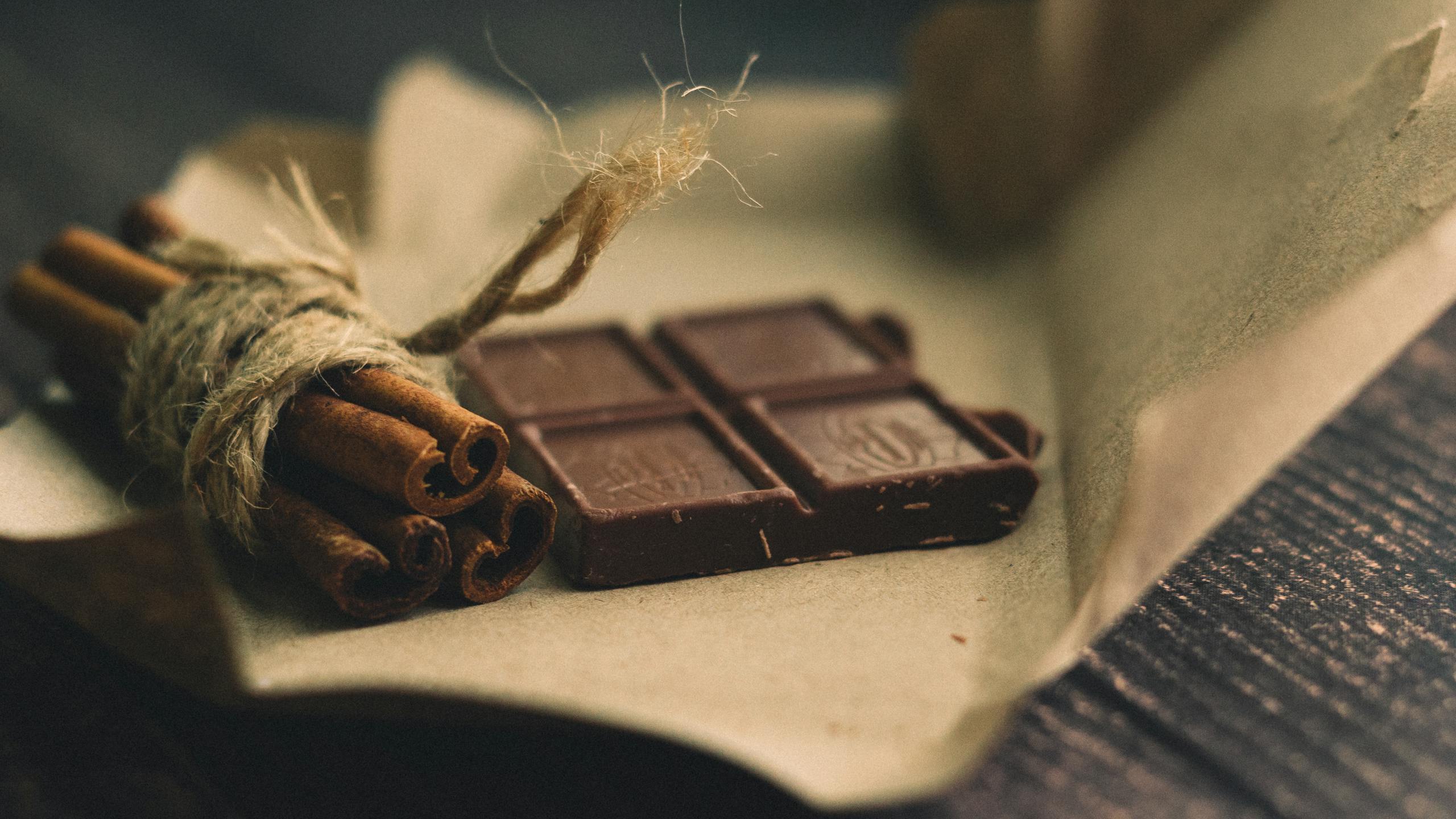 Emphasizing the rich textures of chocolate and cinnamon, perfect for culinary themes.
