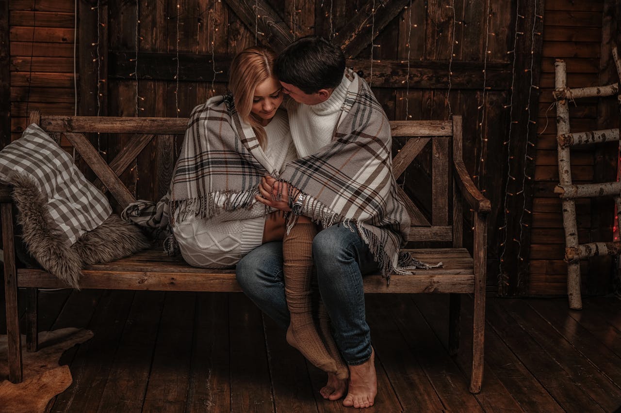 Man and woman hugging