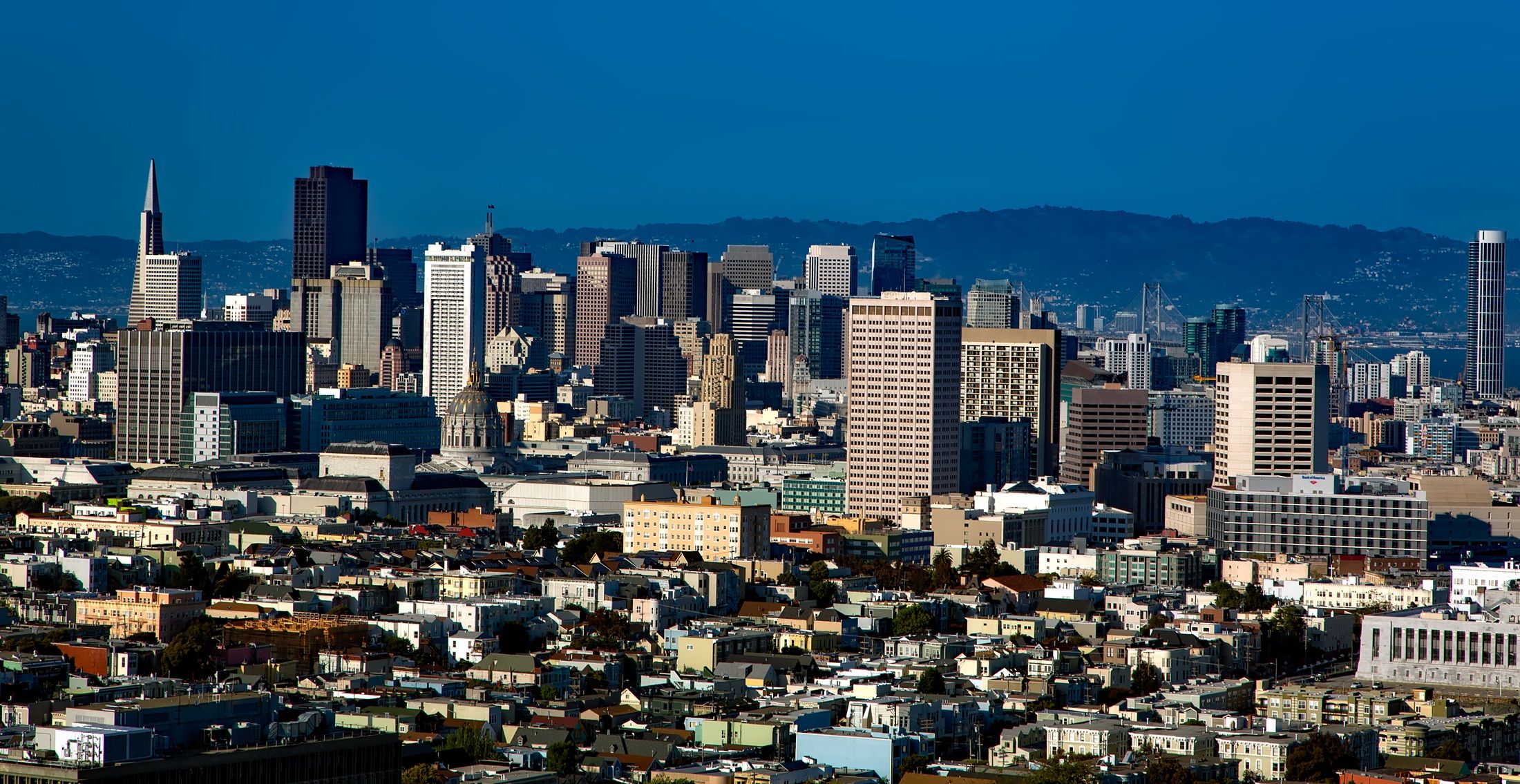 Breathtaking view of San Francisco skyline featuring the iconic Transamerica Pyramid.