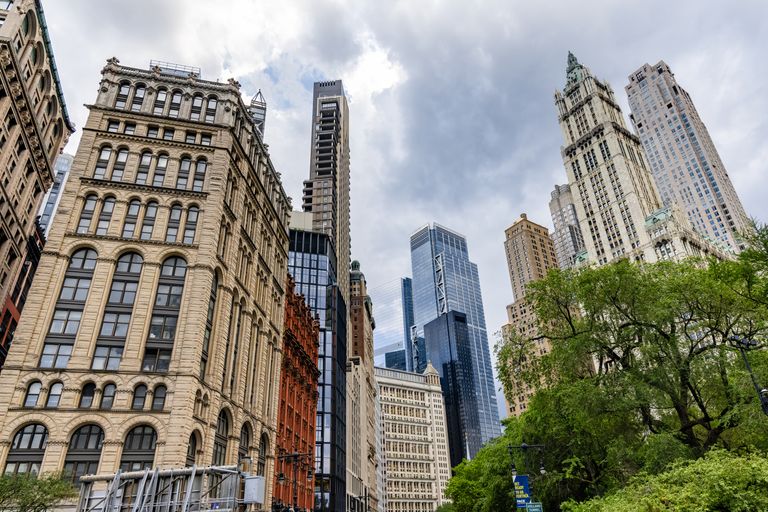 Stunning view of New York City's skyline featuring a mix of historic and modern architecture.