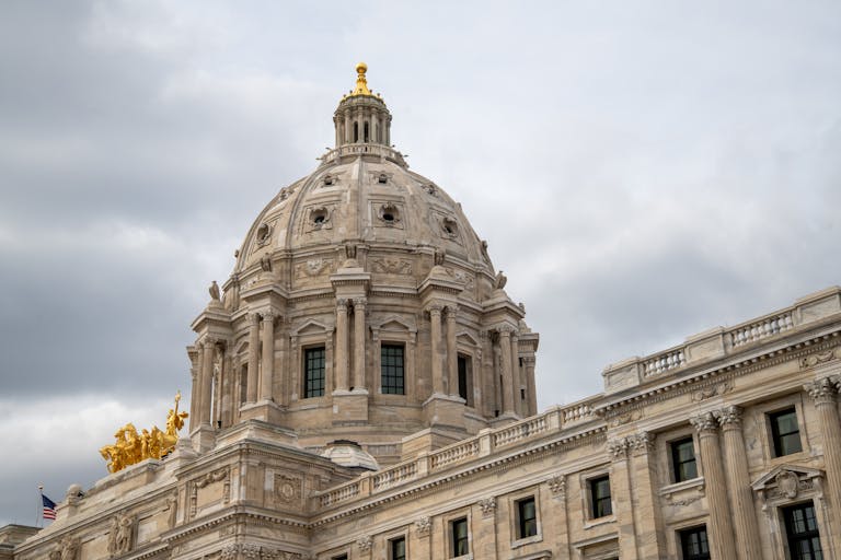 Stunning view of the classic dome of the Minnesota State Capitol in Saint Paul.