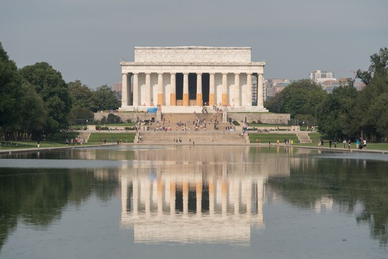 The iconic Lincoln Memorial and Reflecting Pool captured on a sunny day in Washington D.C.