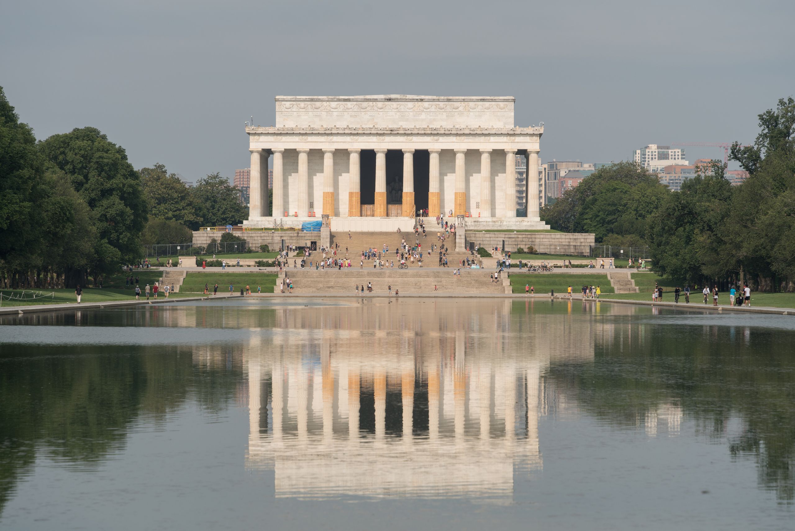 The iconic Lincoln Memorial and Reflecting Pool captured on a sunny day in Washington D.C.