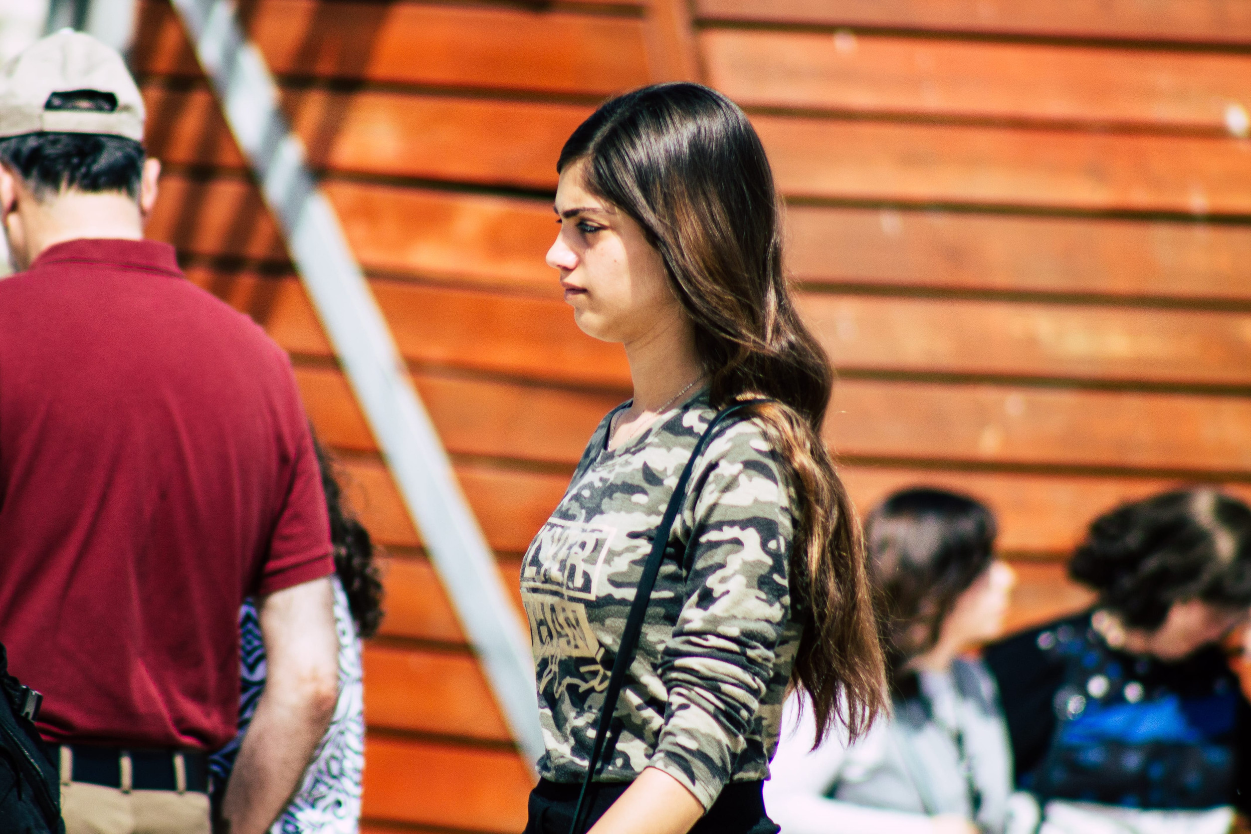 Jerusalem Israel July 4, 2019 View of unknown Israeli teen walking front the Western wall in the Old city of Jerusalem in the afternoon