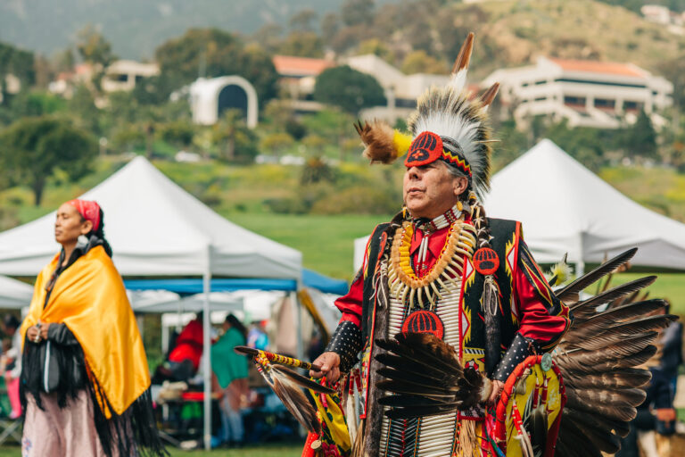Malibu, California, USA - April 2, 2023. Chumash Day Pow Wow and Inter-tribal Gathering. The Malibu Bluffs Park is celebrating 23 years of hosting the Annual Chumash Day Powwow.