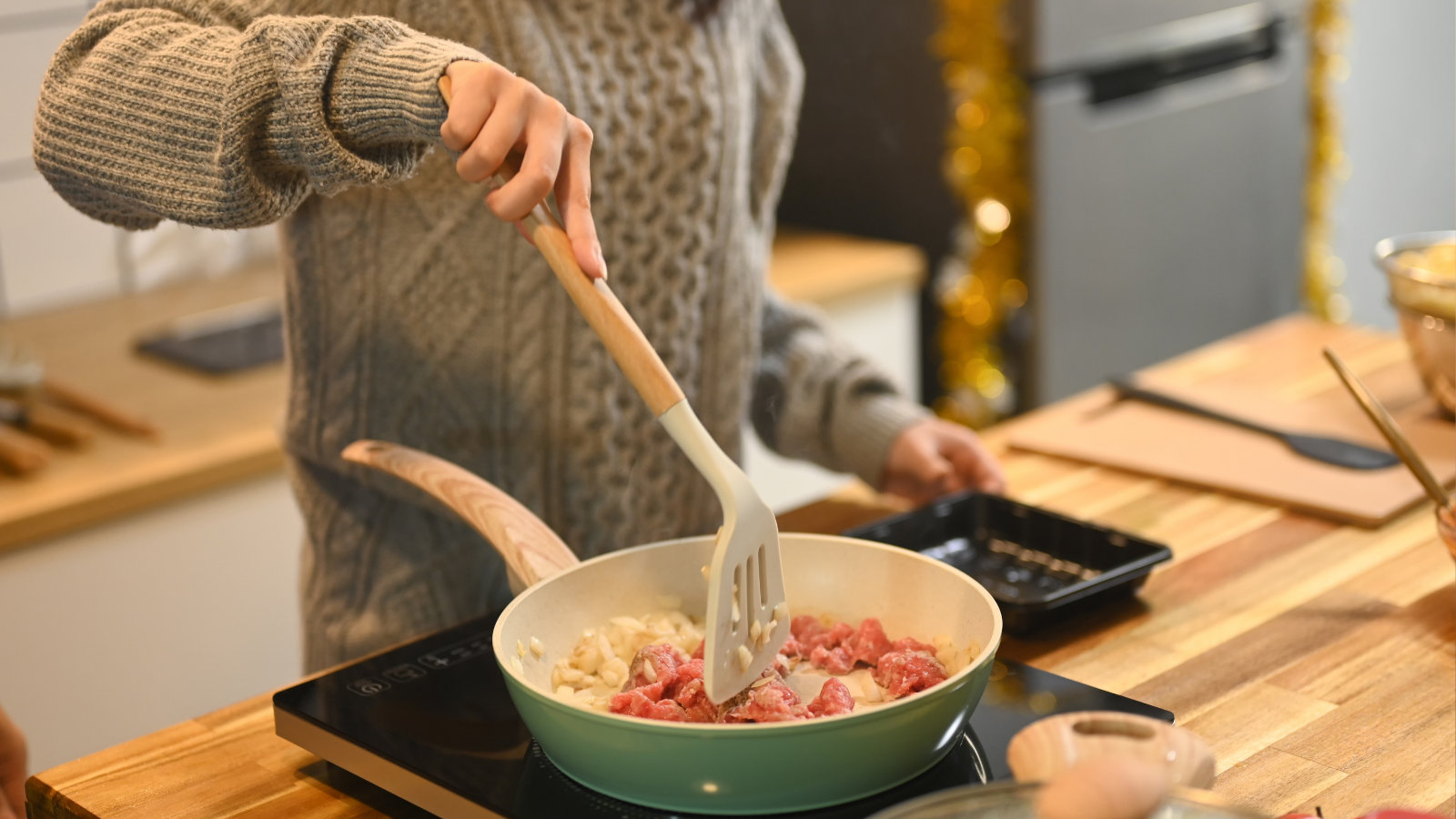 Preparing a homemade meal