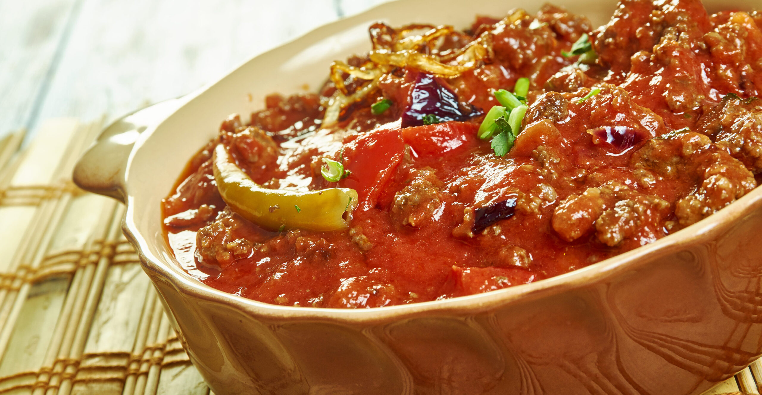 Minchet Abish Spicy, Ethiopian Beef Stew, Ground beef stewed in a spicy garlic berbere sauce