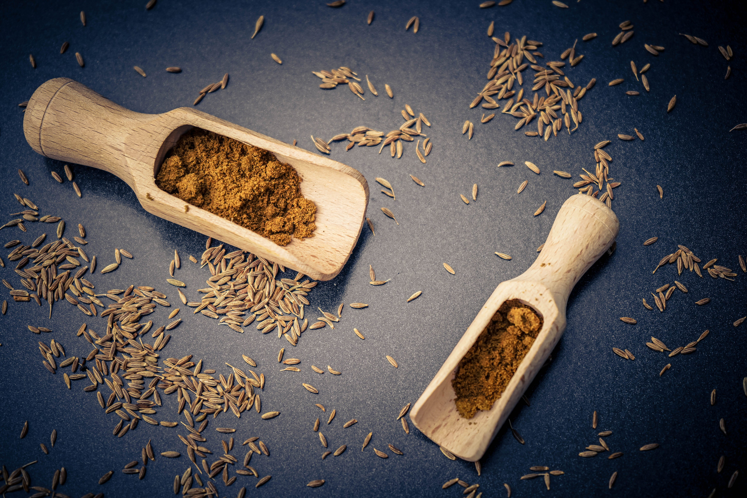 cumin Cuminum cyminum seeds and powder