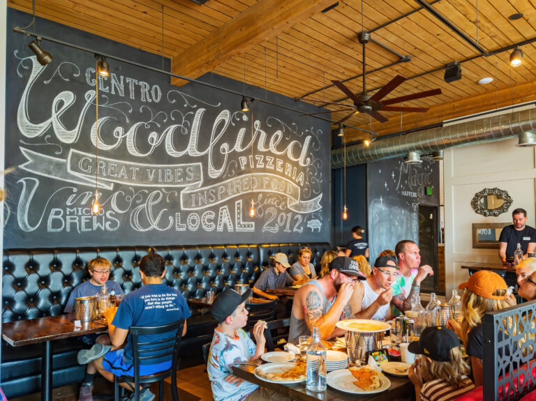 Utah, JUN 19, 2021 - Interior view of the Centro Wood fried pizzeria restaurant