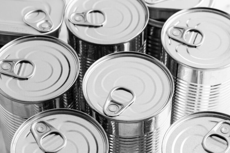 high angle tall tin cans. High quality photo