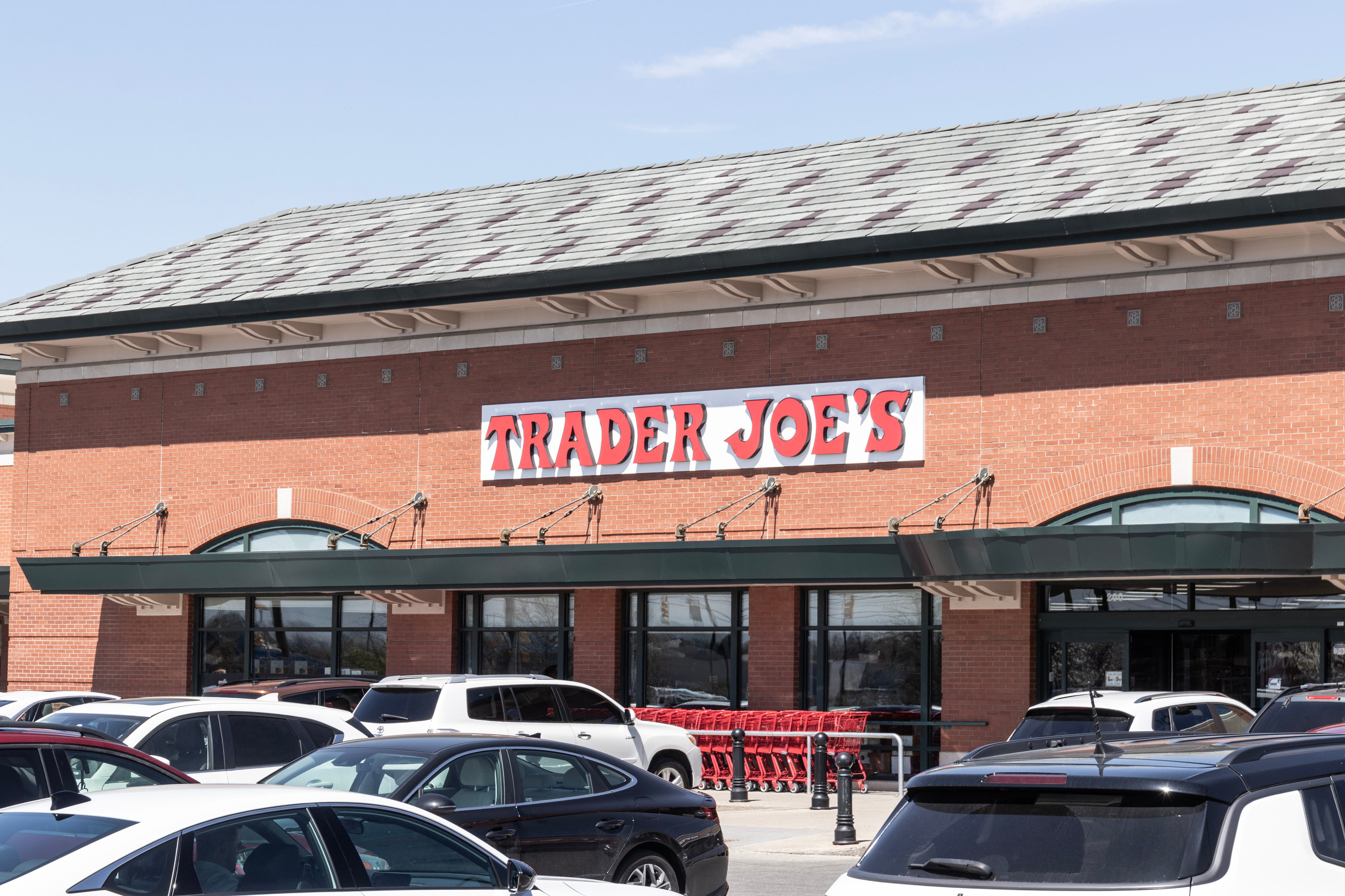 Indianapolis - Circa April 2023: Trader Joe's retail location. Trader Joe's is a chain of specialty grocery stores.