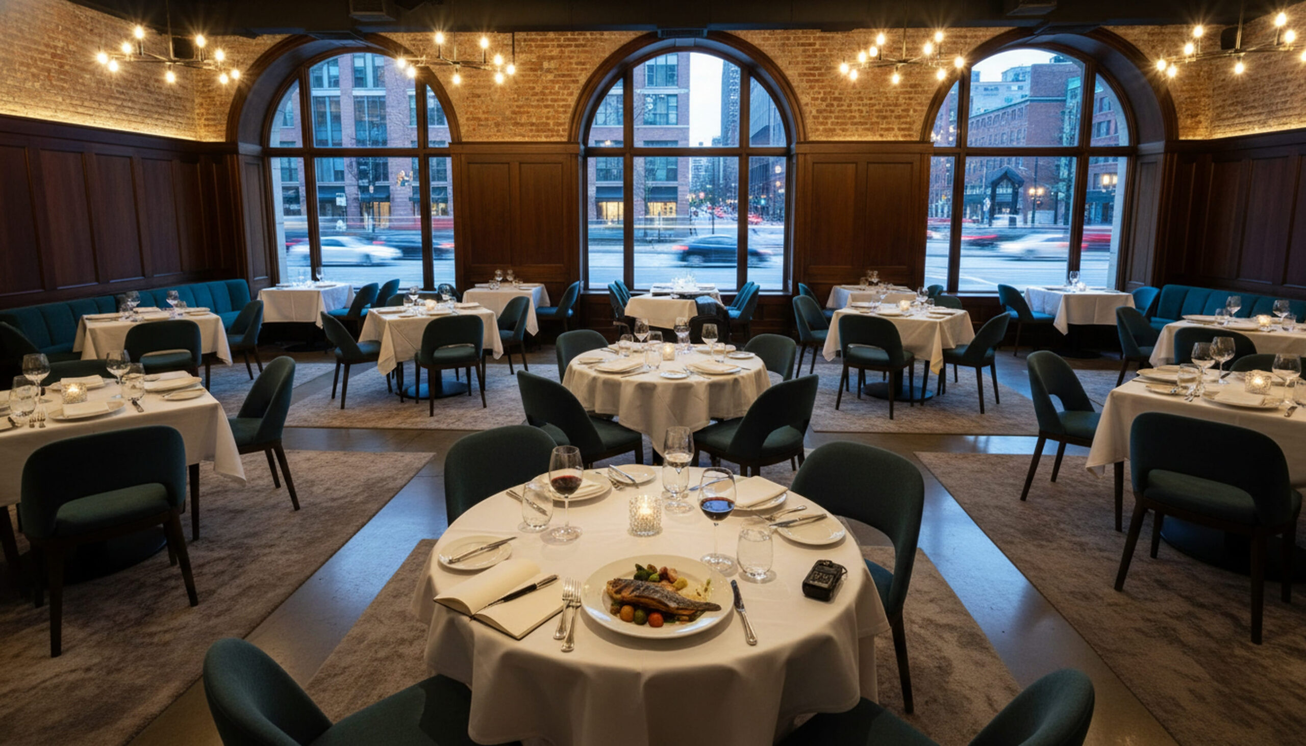 Opulent grand interior architecture for luxury hospitality and fine dining spaces.