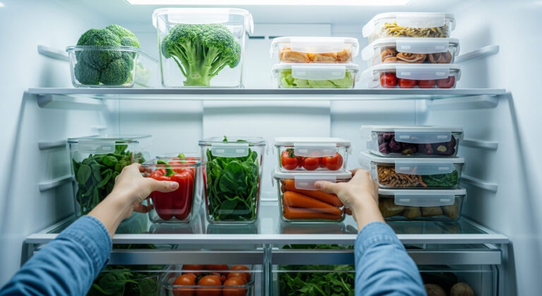 Home Organization Concept with grocery in the fridge. Image Credit: zrzahid/ 123RF